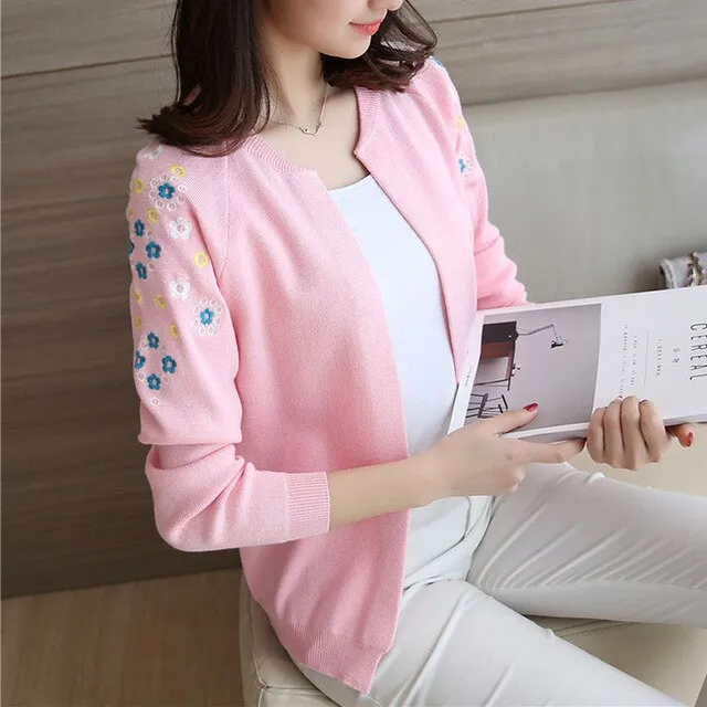 2018 female knit cardigan