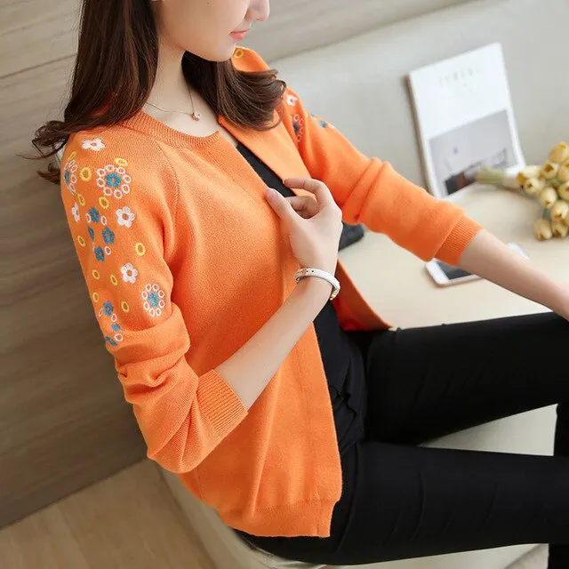 2018 female knit cardigan