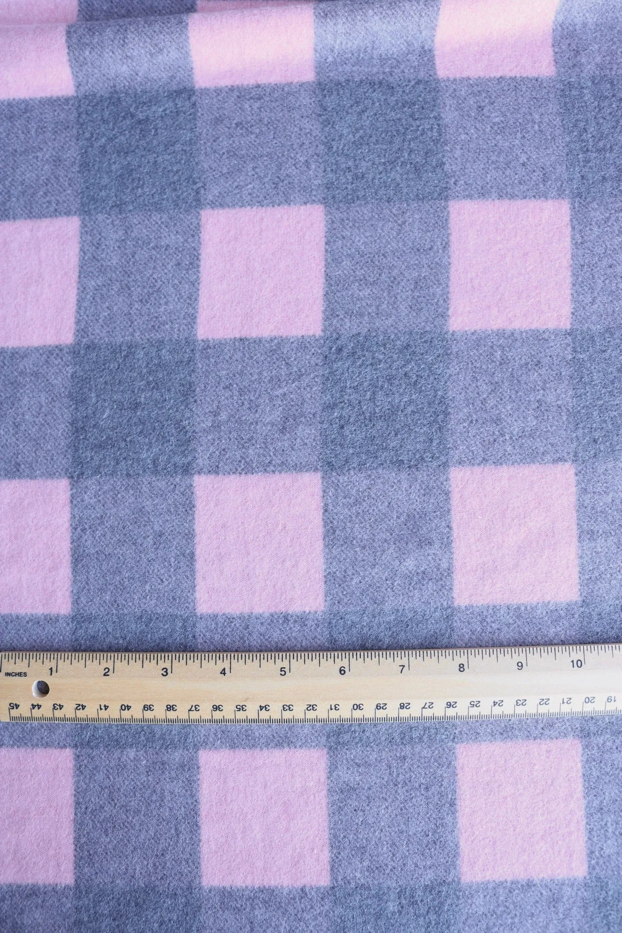 2YD 16IN REMNANT; Rose Large Check Alpaca Soft Brushed Sweater Knit