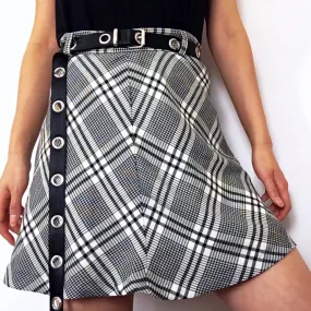 90S Y2K  HIGH WAIST WAISTED CHECK CHECKED  SKIRT