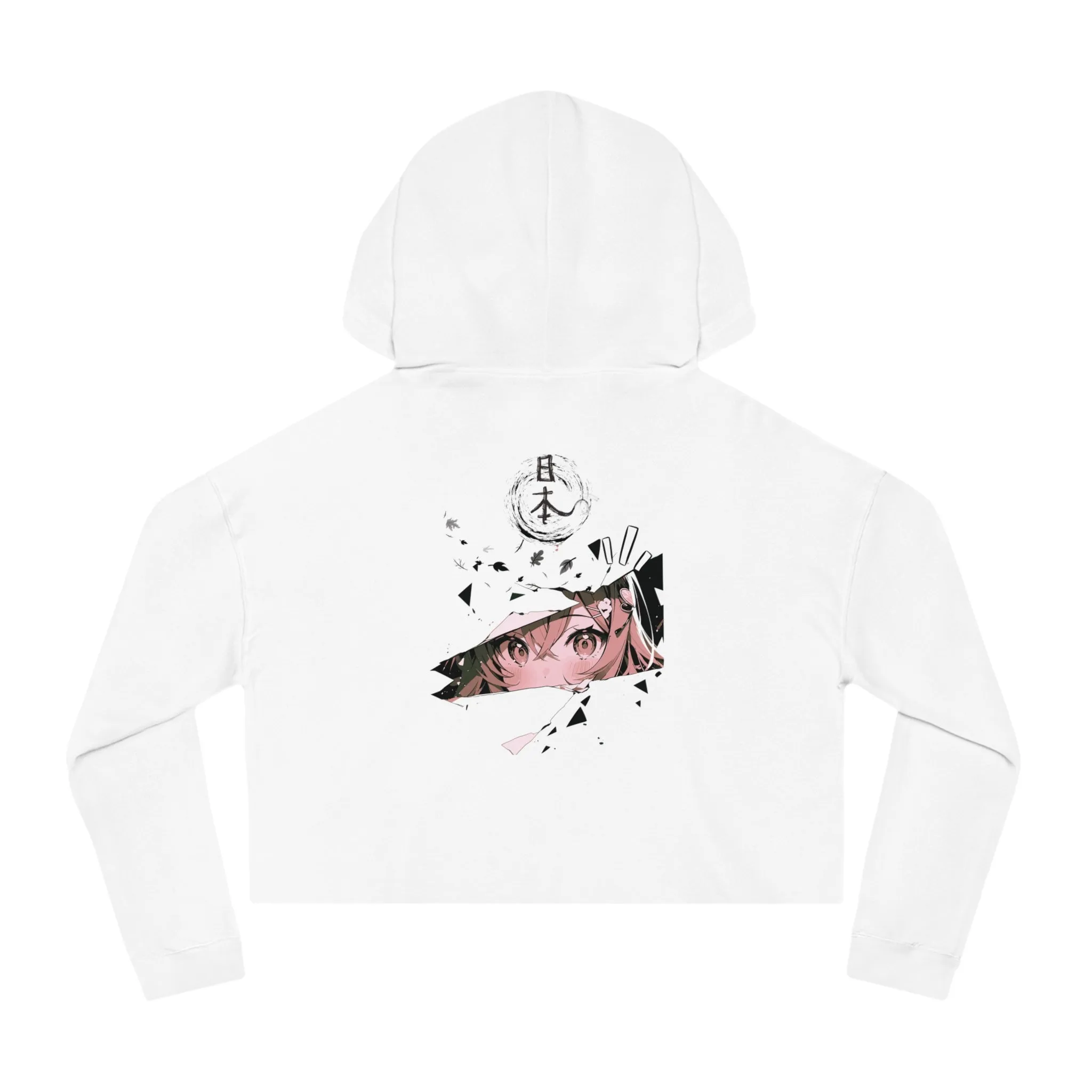 Anime-Inspired Hoodie Women's Cropped Sweatshirt with Kawaii Fox Design