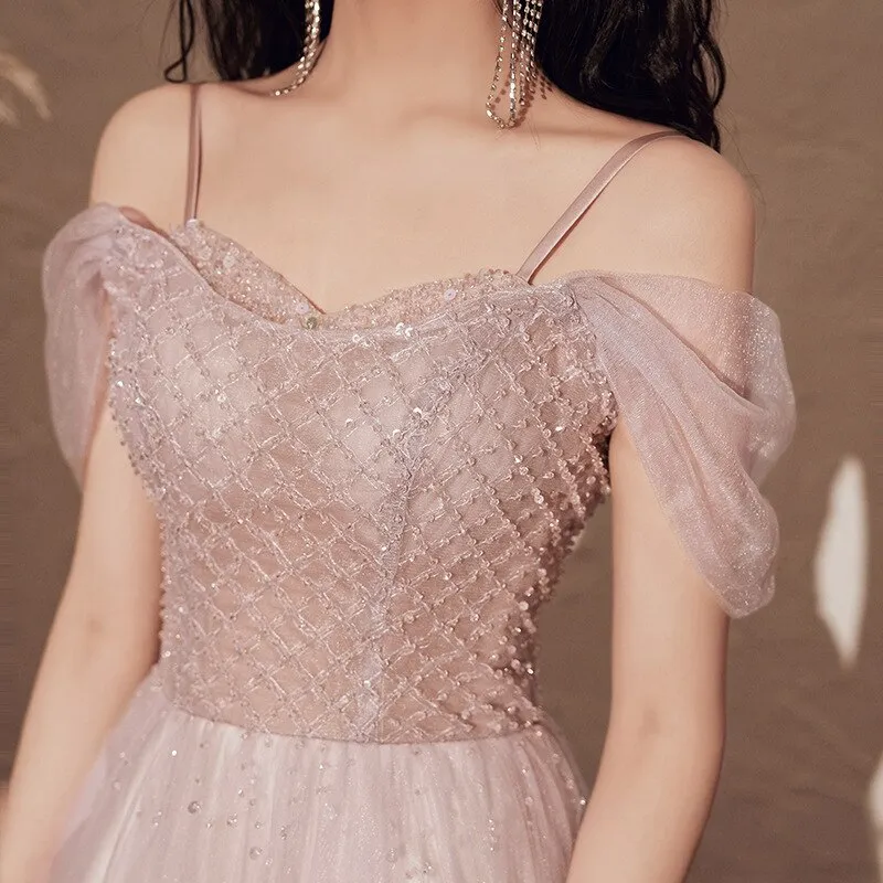 Arrival Sweet Pink Banquet Dresses Women Bandage Spaghetti