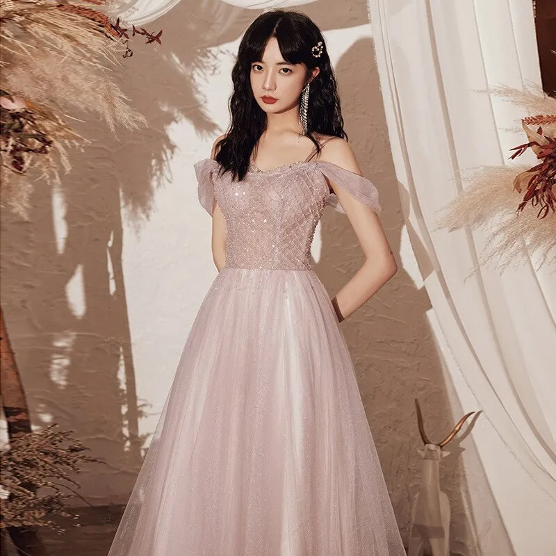 Arrival Sweet Pink Banquet Dresses Women Bandage Spaghetti