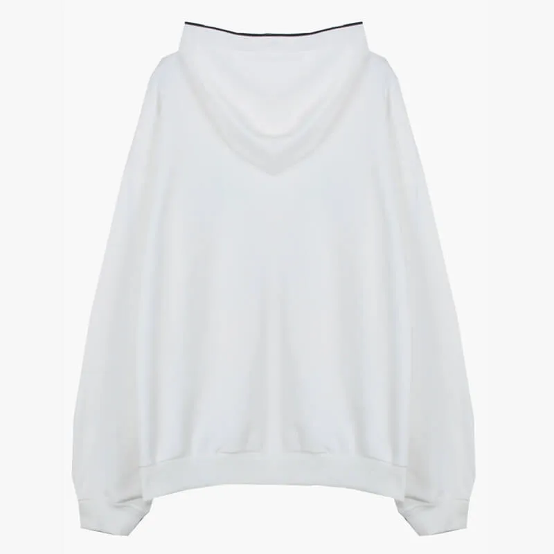 Athletic White Retro Hoodie