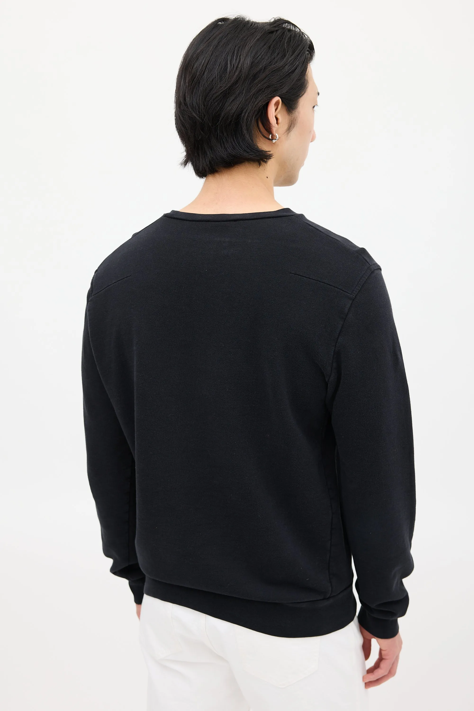 Black & Multicolour Embroidered Graphic Sweatshirt