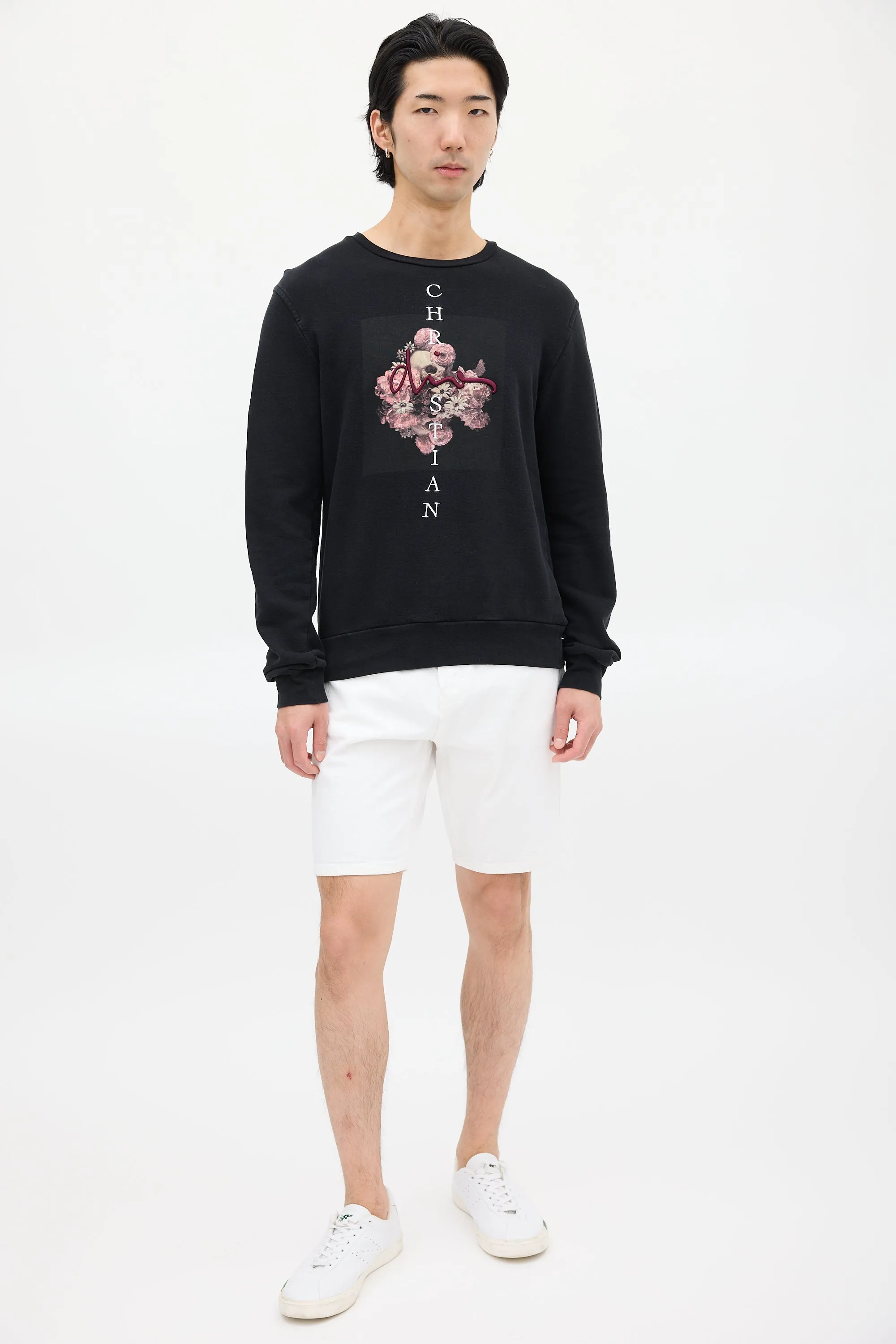 Black & Multicolour Embroidered Graphic Sweatshirt