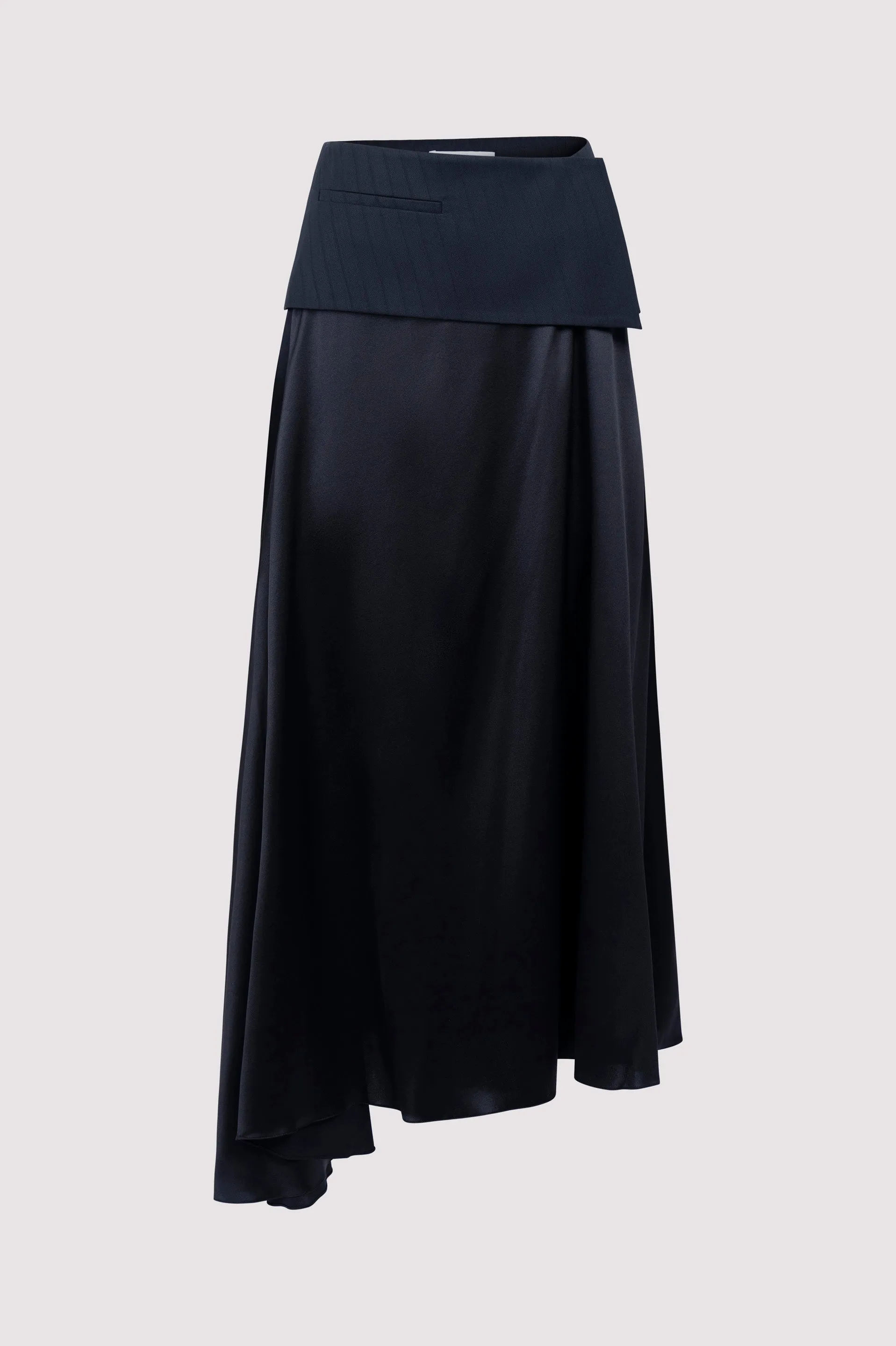 Black Lined Belt Layer Skirt