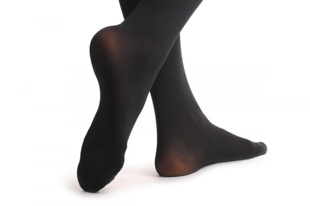 Black With Semi Transparent Black & Grey Stripes Over The Knee 40 Den