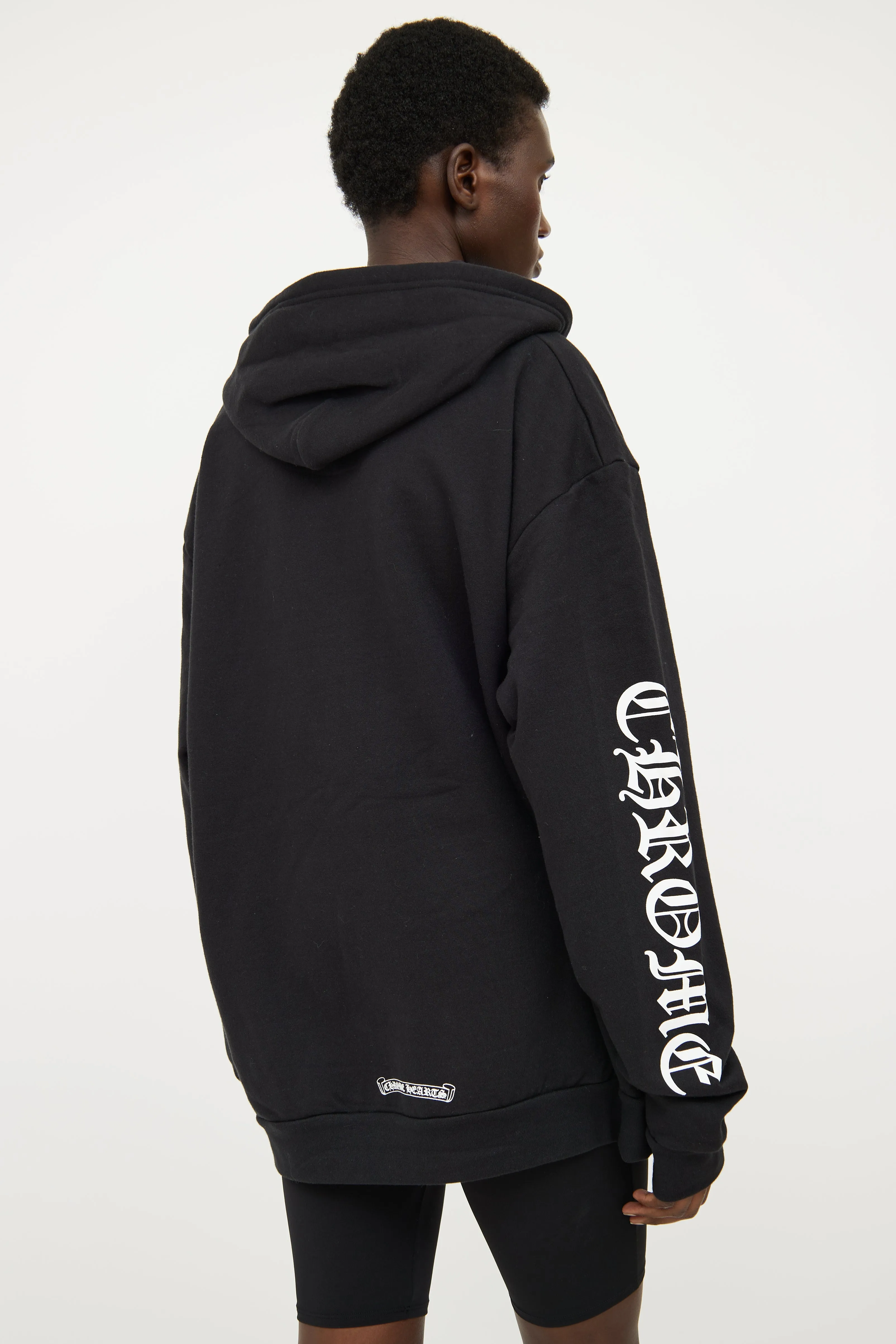 Black Zip Graphic Hoodie