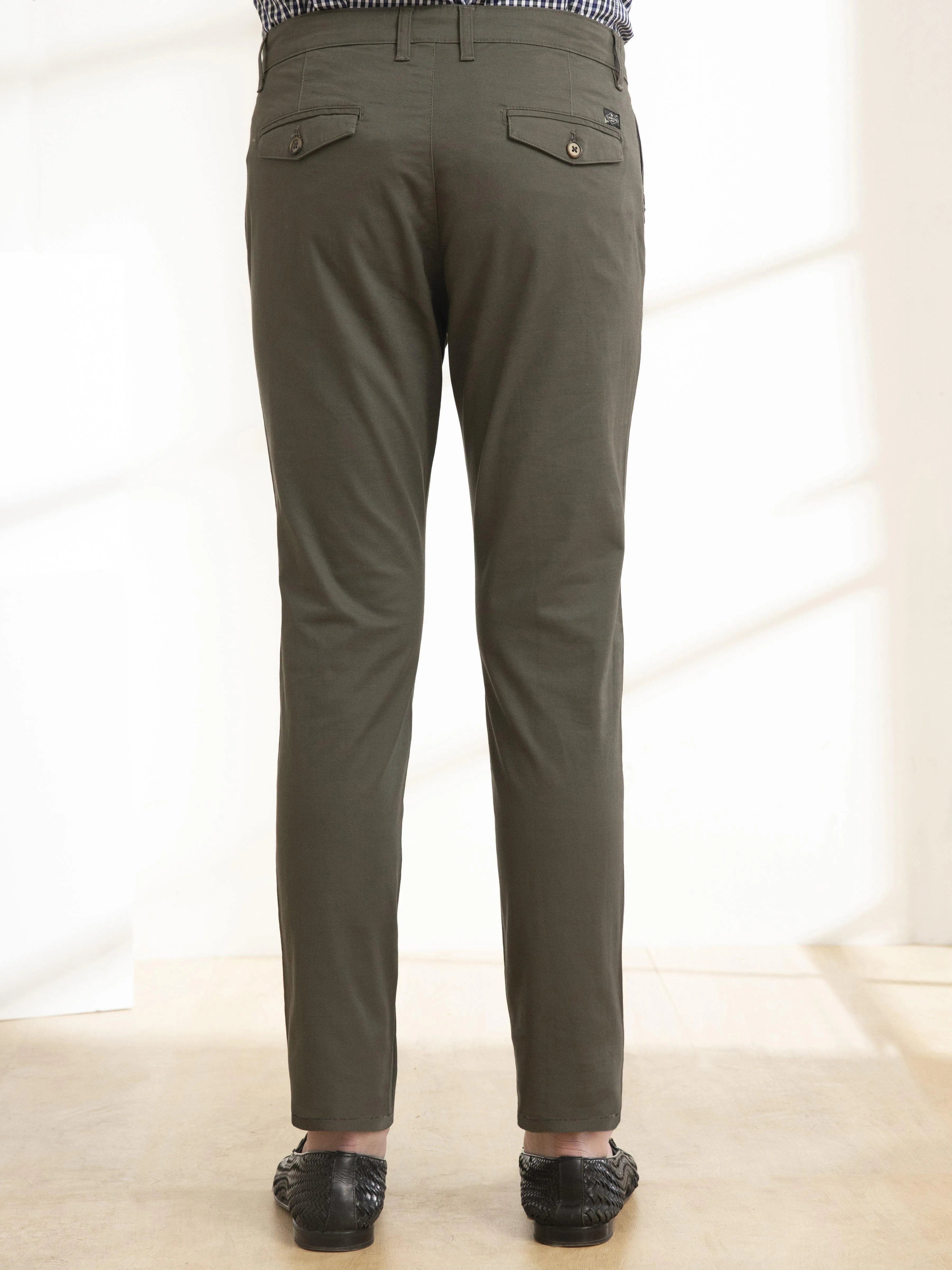 CASUAL PANT SLIM FIT CROSS POCKET OLIVE