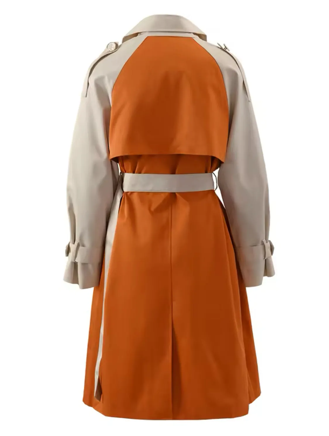 Classic Color Block Trench Coat