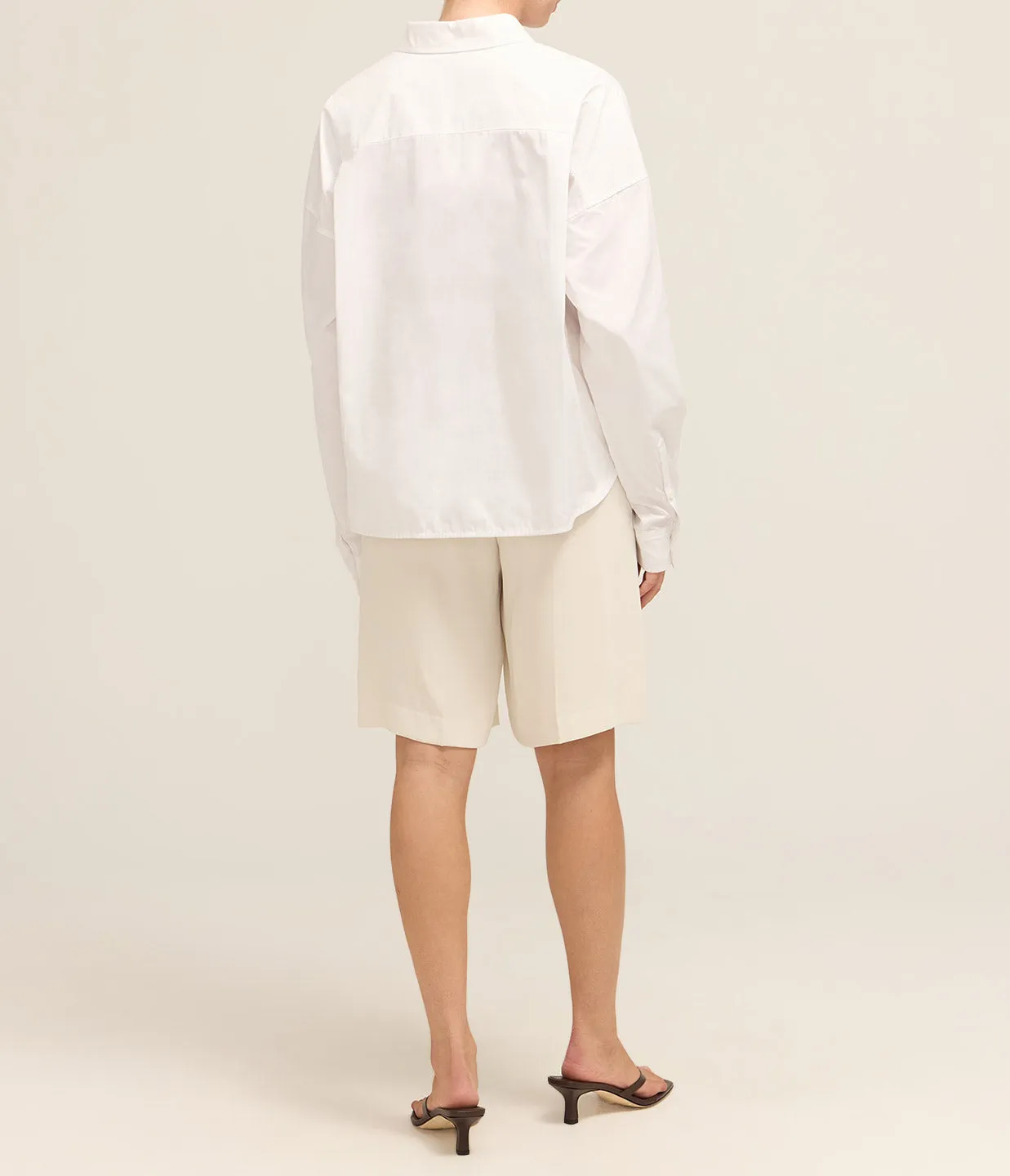 Cropped Boxy Short Length Shirt in White