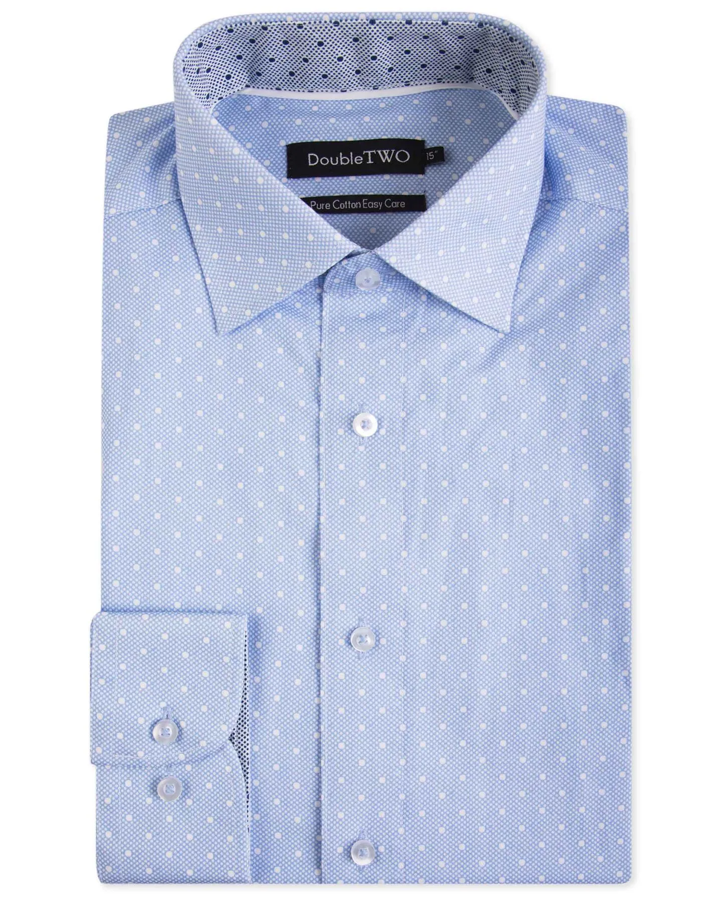 Double Two Mens Big Size Pure Cotton Easy Care LS Formal Shirts (SAW19)