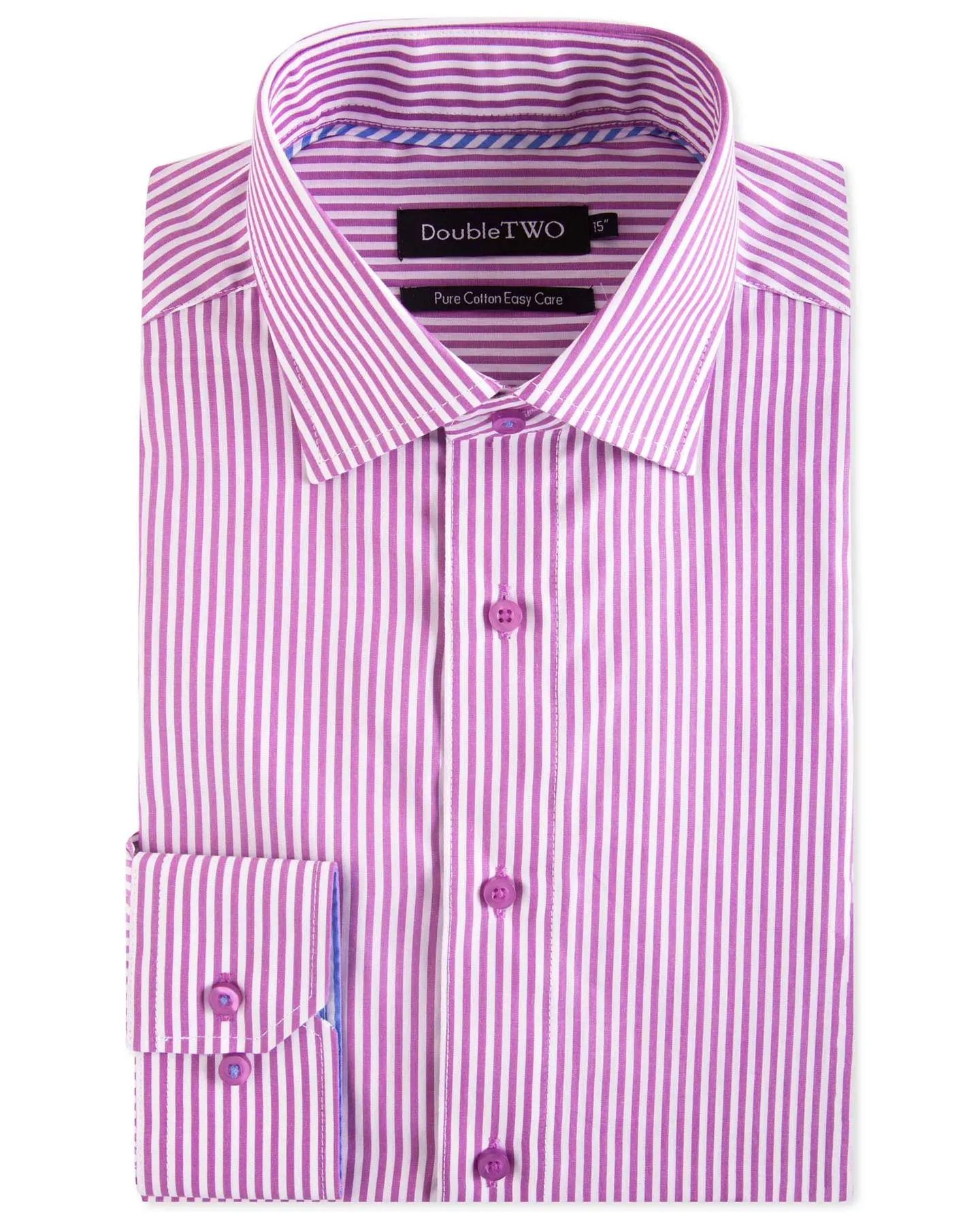 Double Two Mens Big Size Pure Cotton Easy Care LS Formal Shirts (SAW19)
