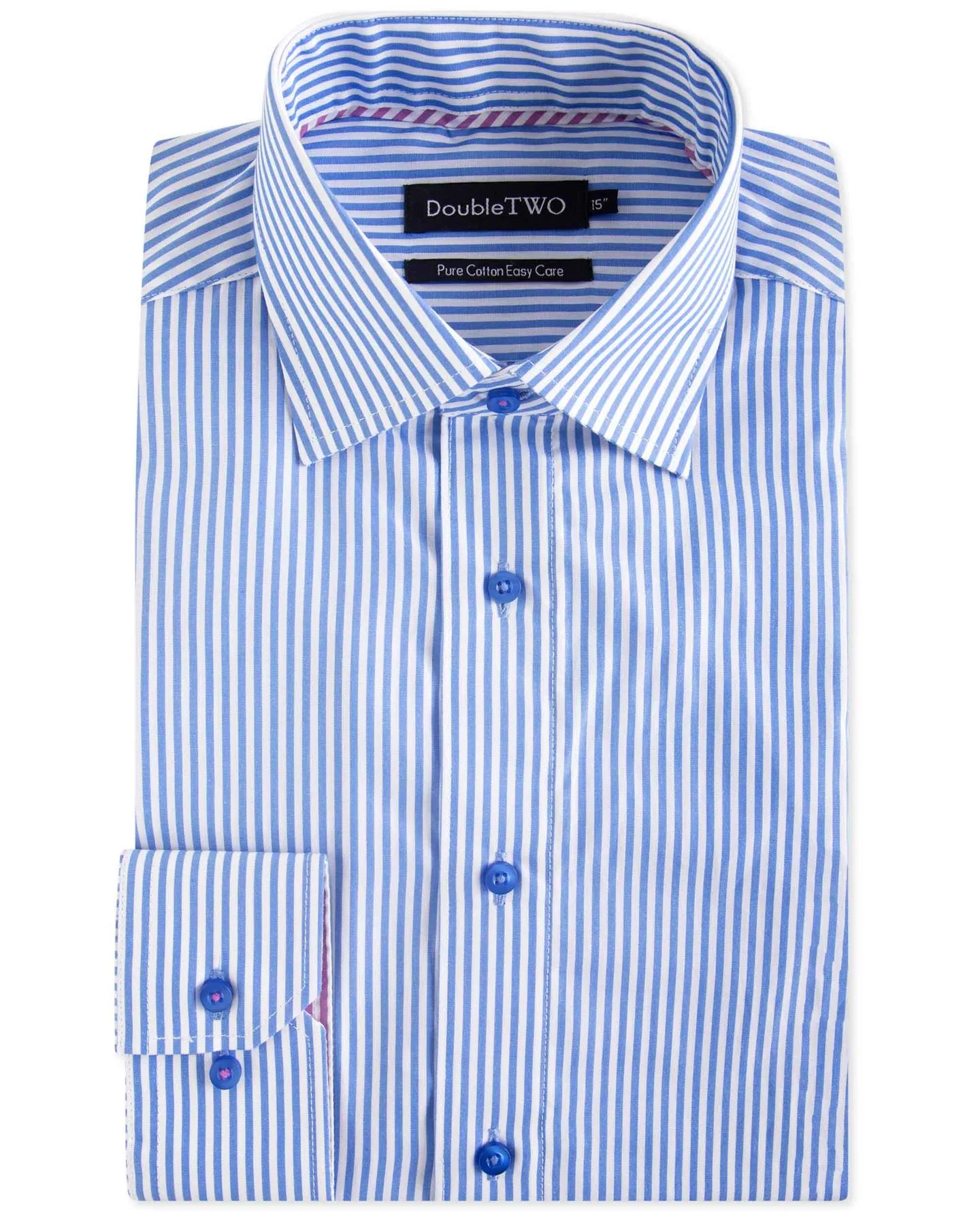 Double Two Mens Big Size Pure Cotton Easy Care LS Formal Shirts (SAW19)