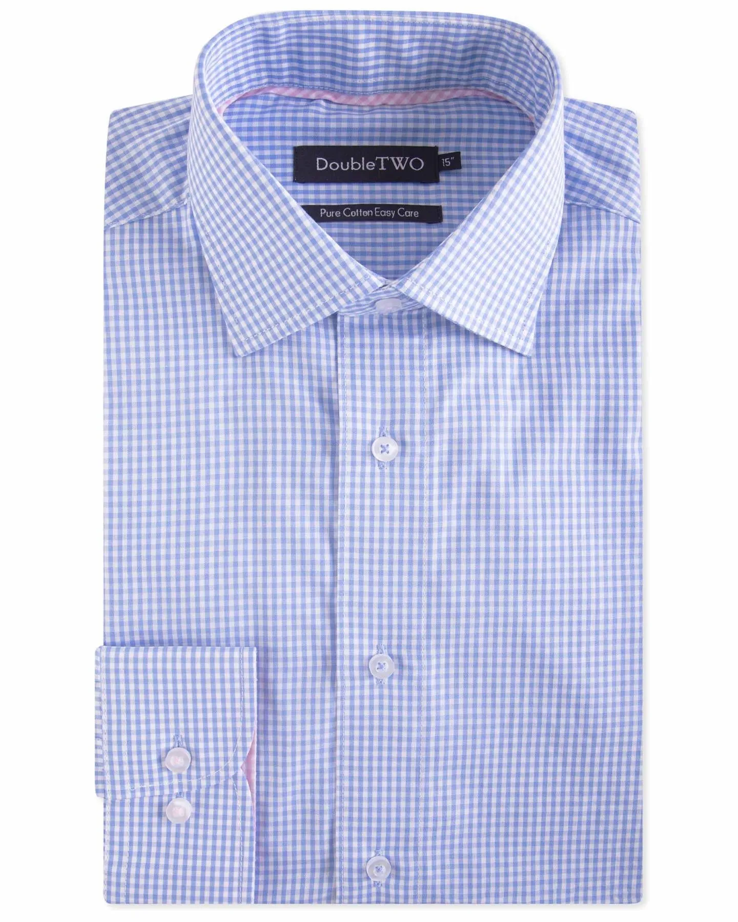 Double Two Mens Big Size Pure Cotton Easy Care LS Formal Shirts (SAW19)