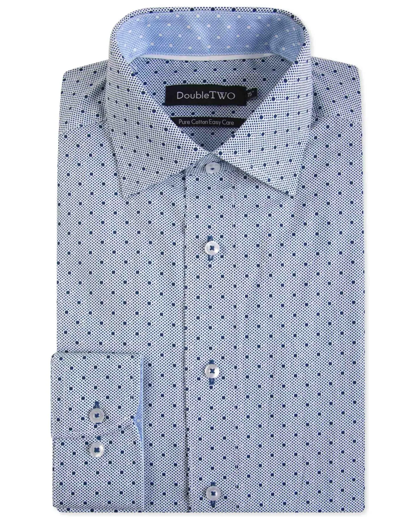 Double Two Mens Big Size Pure Cotton Easy Care LS Formal Shirts (SAW19)