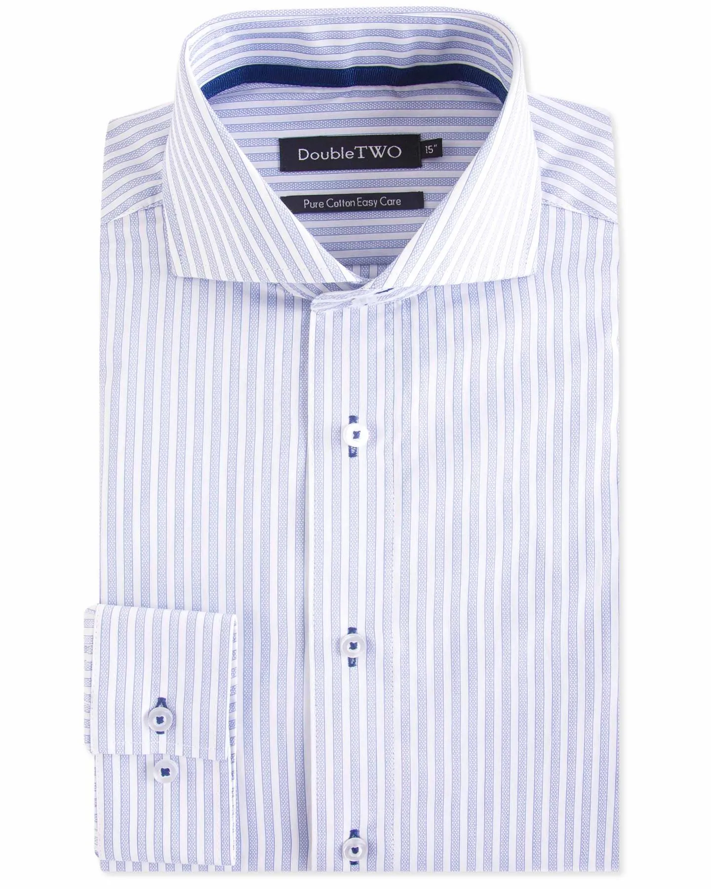 Double Two Mens Big Size Pure Cotton Easy Care LS Formal Shirts (SAW19)
