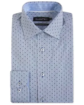 Double Two Mens Big Size Pure Cotton Easy Care LS Formal Shirts (SAW19)