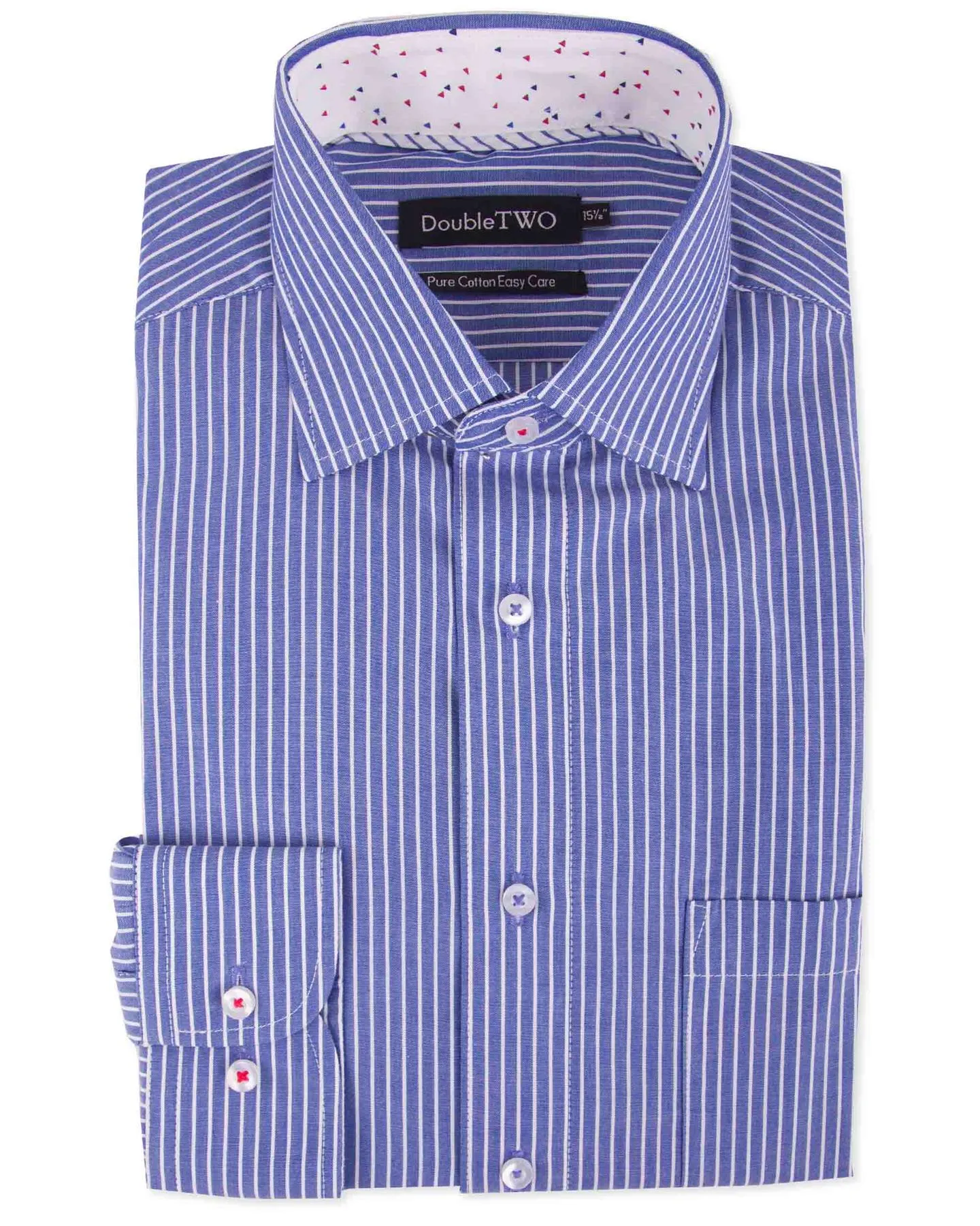 Double Two Mens Big Size Pure Cotton Easy Care LS Formal Shirts (SAW19)