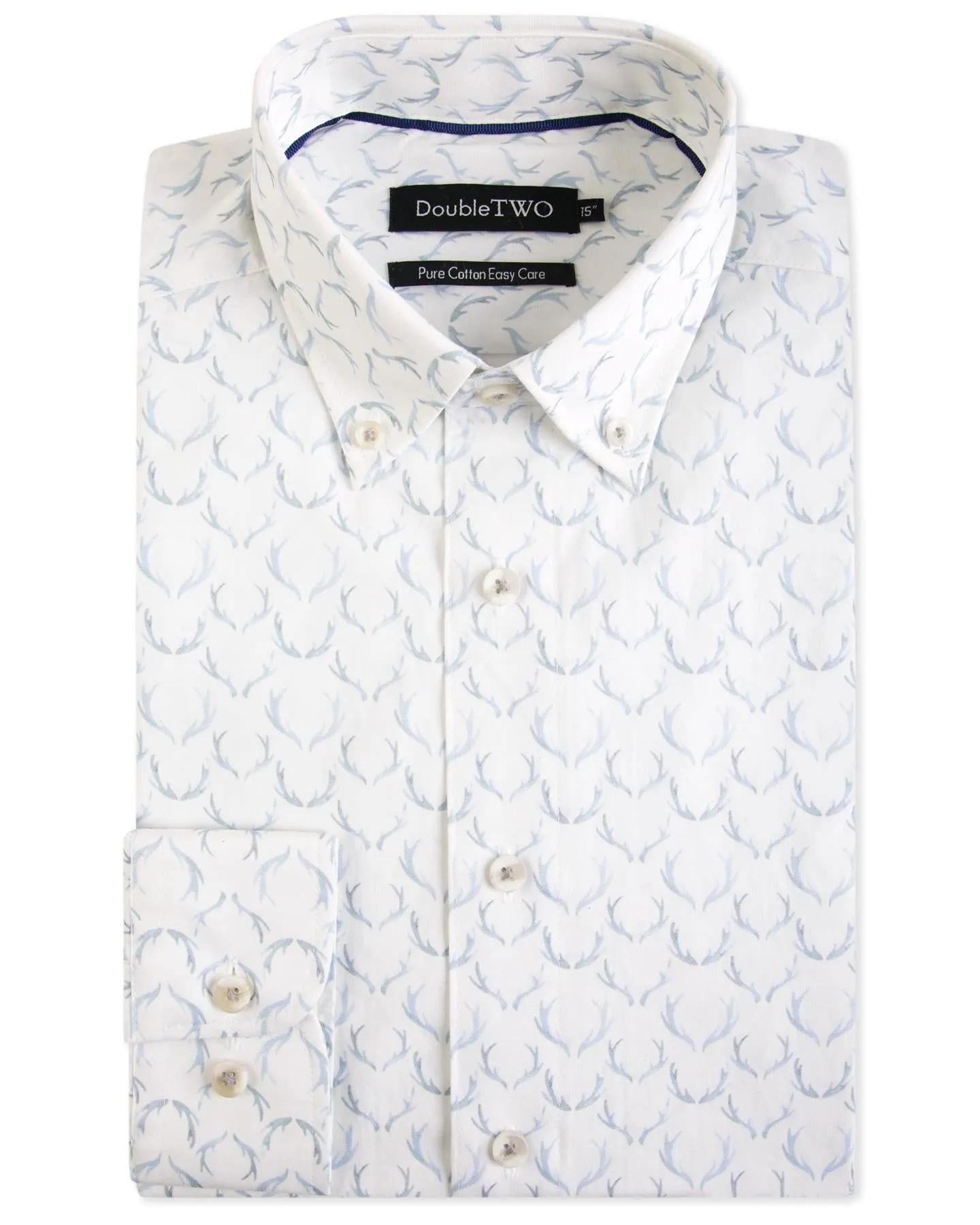 Double Two Mens Big Size Pure Cotton Easy Care LS Formal Shirts (SAW19)