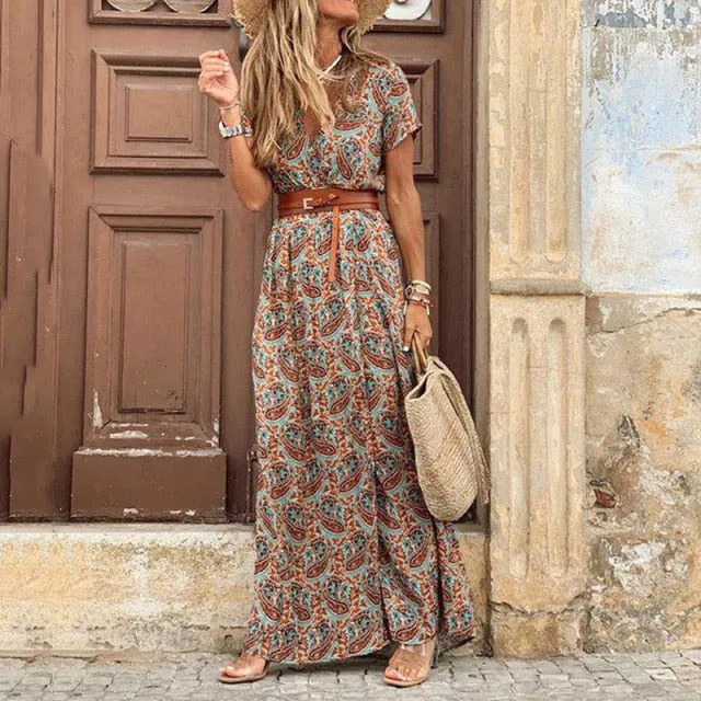 Elegant High Slit Beach Robe Dress