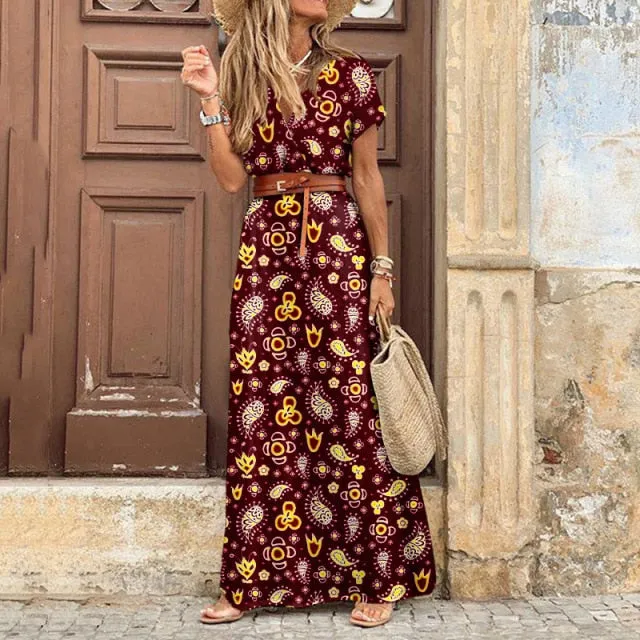 Elegant High Slit Beach Robe Dress