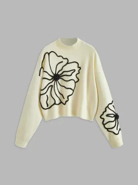 Floral Embroidered Knit Top