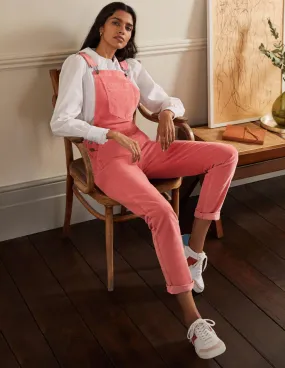 Girlfriend Dungarees-Dusty Red Cord