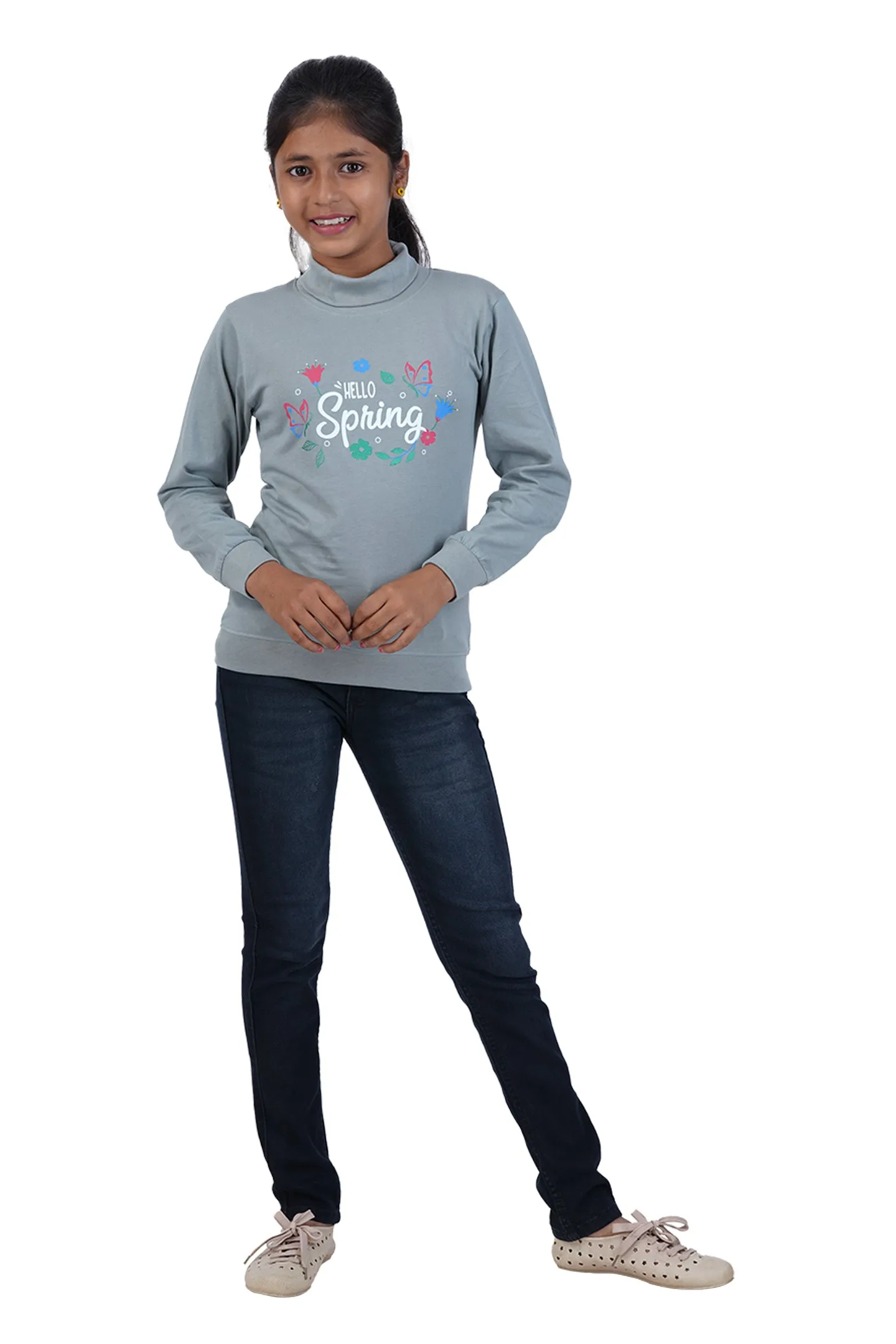 Girls HI-Neck Full Sleeve Tees - OPPO