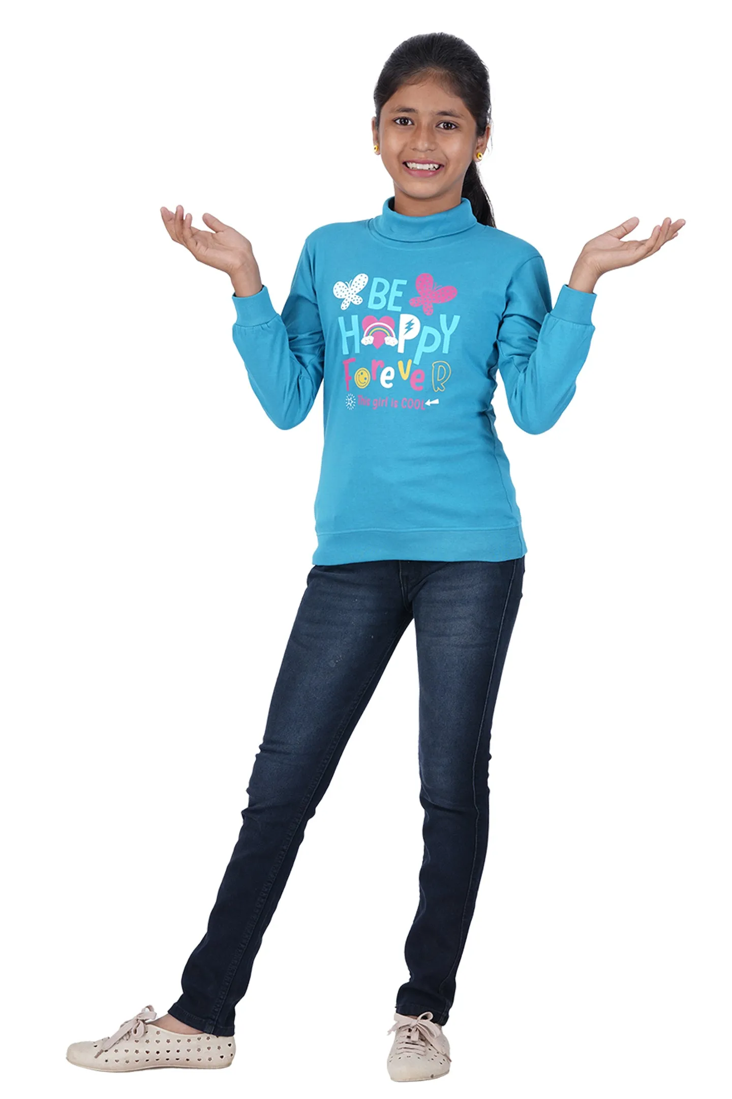 Girls HI-Neck Full Sleeve Tees - OPPO