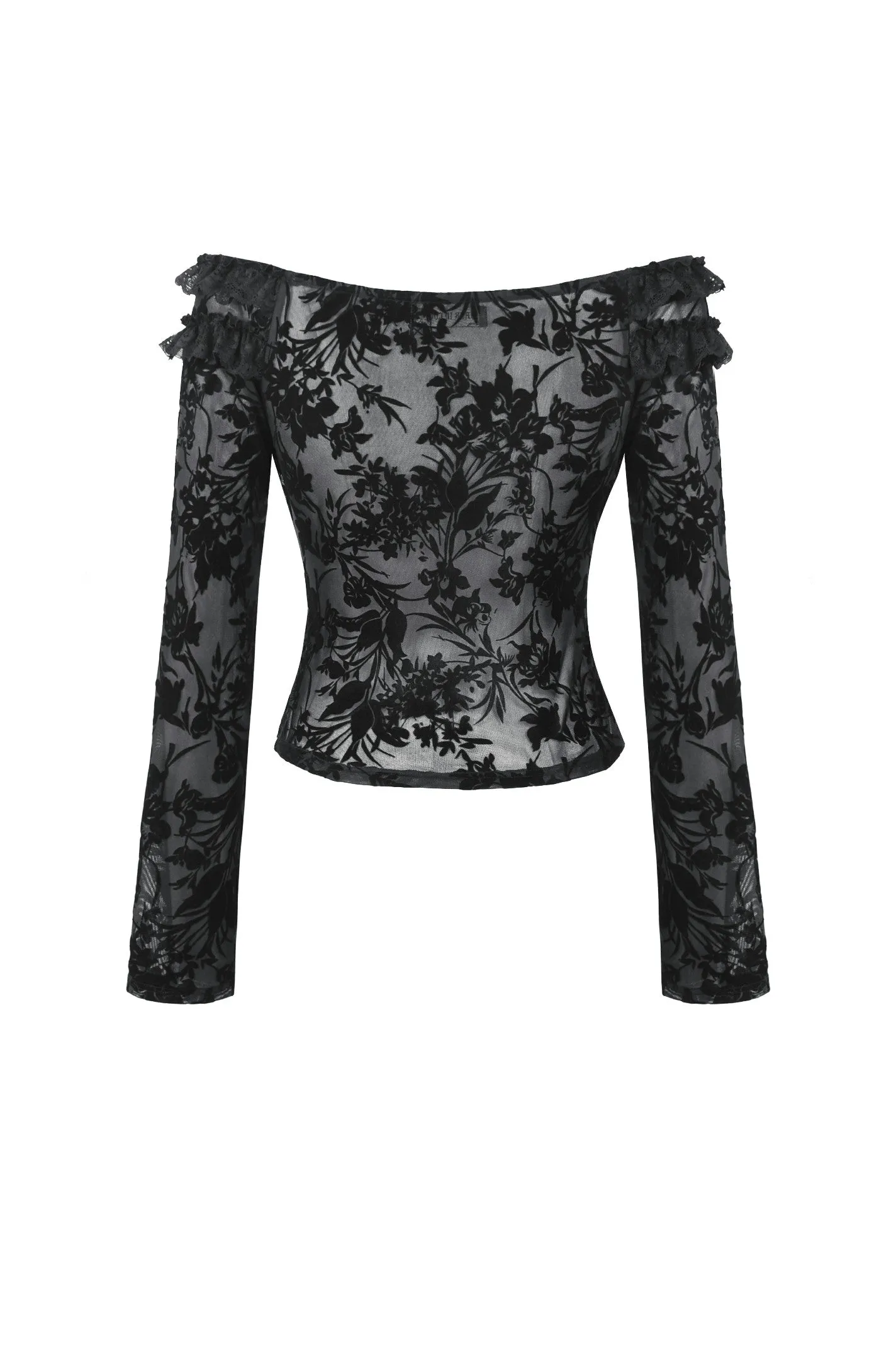 Gothic Sexy Off-Shoulder Velvet Lace Top TW611