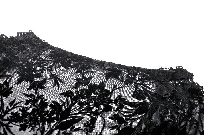 Gothic Sexy Off-Shoulder Velvet Lace Top TW611
