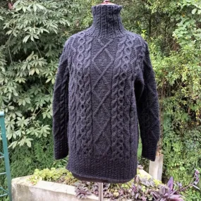 High Neck Sweater | Women Winter Wear | Hand Knit | Woollen | Fog Gray