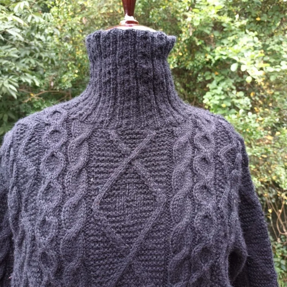 High Neck Sweater | Women Winter Wear | Hand Knit | Woollen | Fog Gray