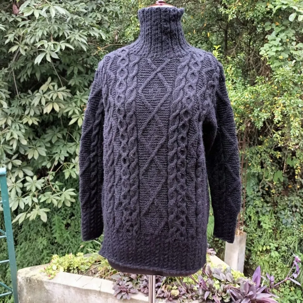 High Neck Sweater | Women Winter Wear | Hand Knit | Woollen | Fog Gray