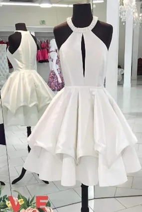 Ivory Elegant Short Homecoming Dresses Party Dresses
