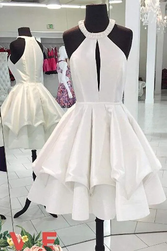 Ivory Elegant Short Homecoming Dresses Party Dresses