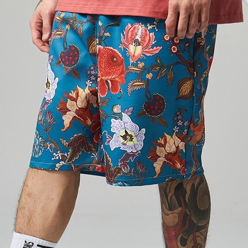Men Loose Printed Casual Beach Shorts