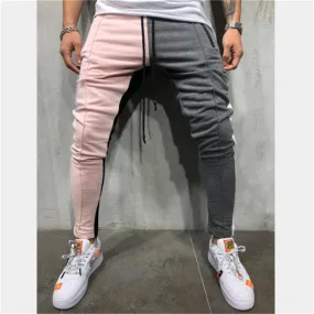 Men's Casual Grey & Pink Sport Jogger Pants