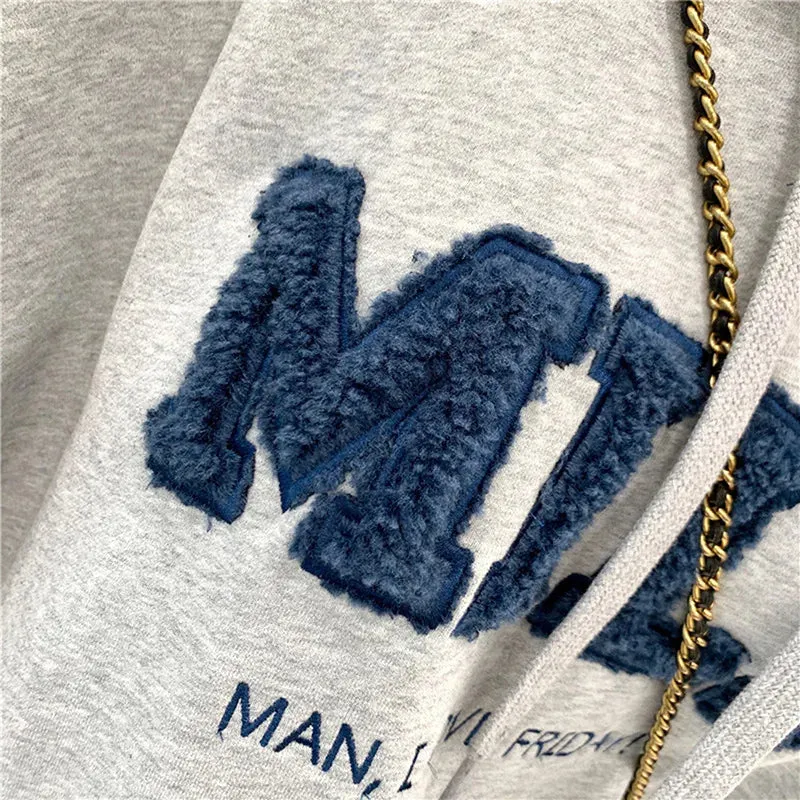 MILF "Man I Love Friday" Oversized Sweatshirt – Casual Loose-Fit Cotton Hoodie for Women, Winter Streetwear, Fleece Long Sleeve Pullover
