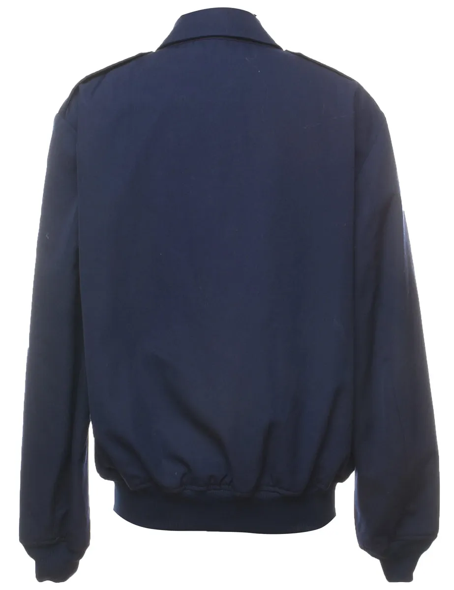 Navy Zip-Front Classic Jacket - L