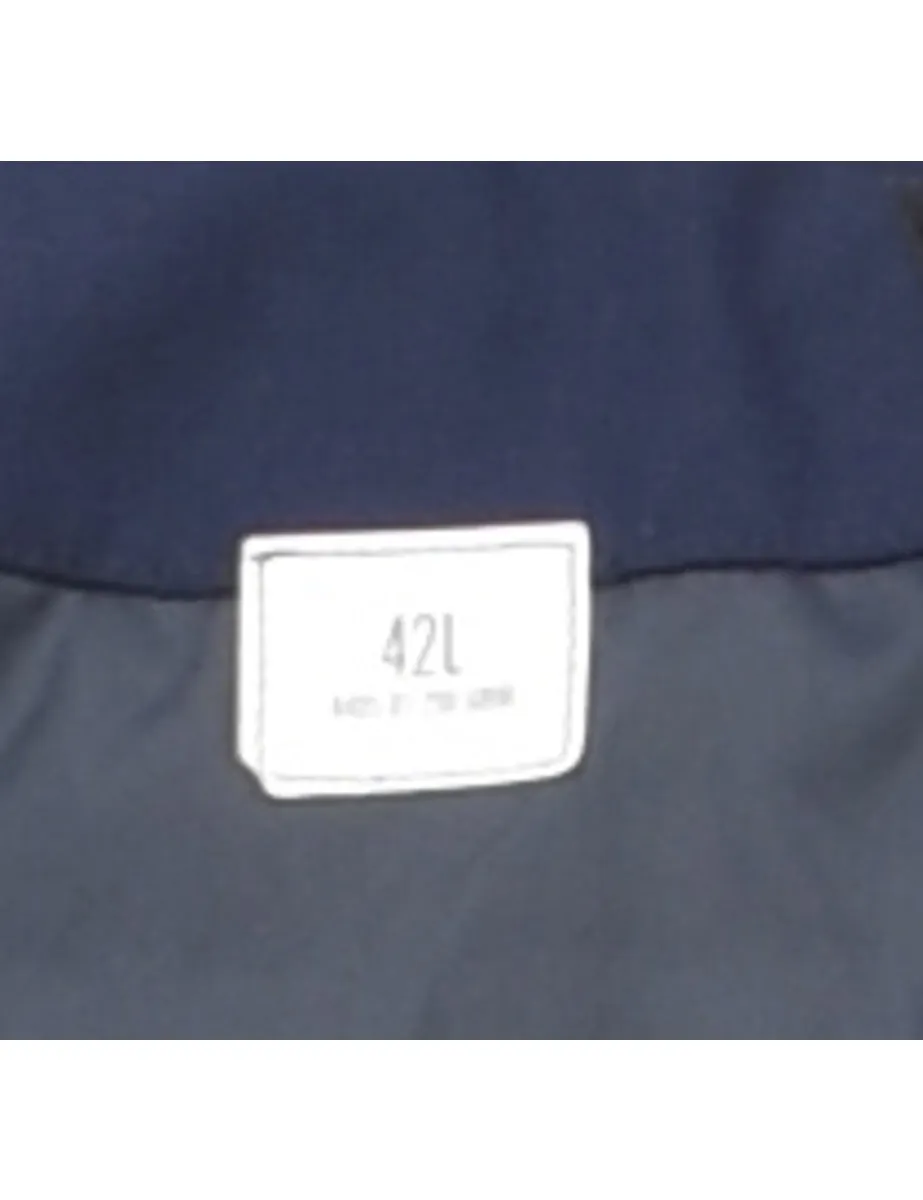 Navy Zip-Front Classic Jacket - L
