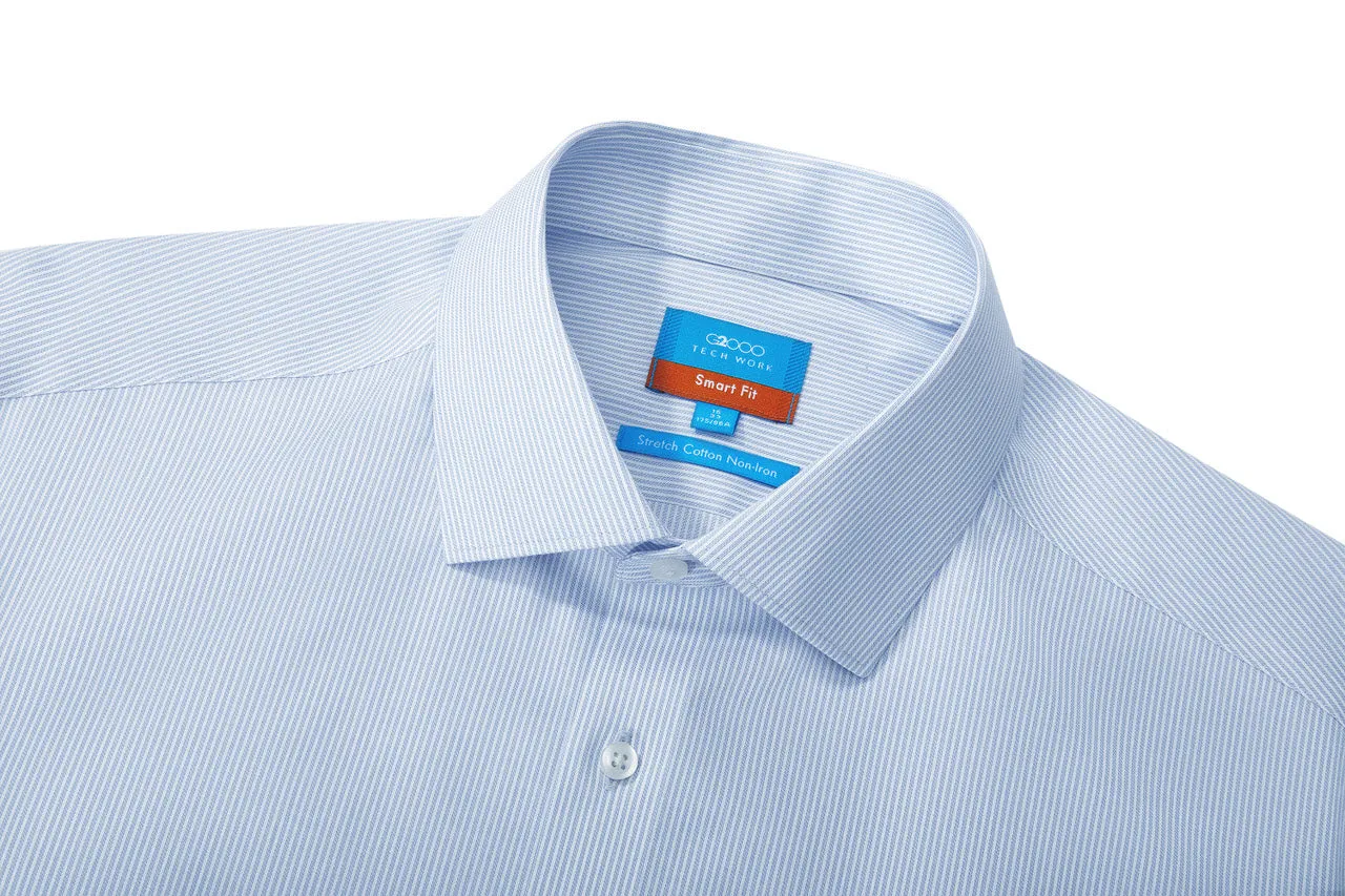 Non-Iron Cotton Stretch Smart Fit Stripe Shirt