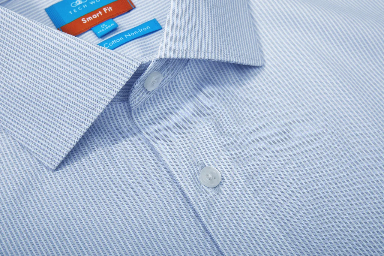 Non-Iron Cotton Stretch Smart Fit Stripe Shirt