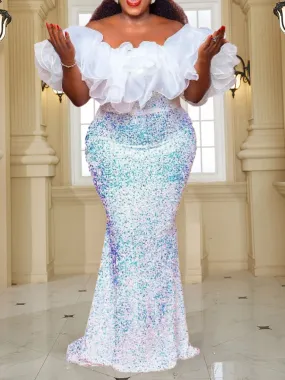 Off Shoulder Ruffles Dresses