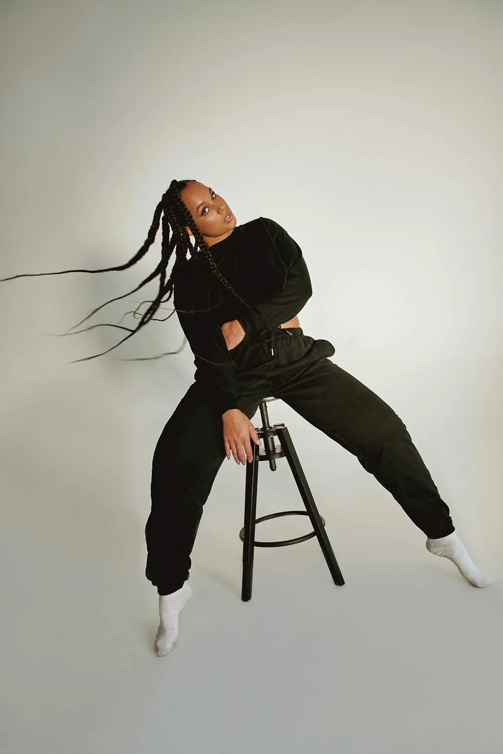 Oversized Jogger Bottoms - Black
