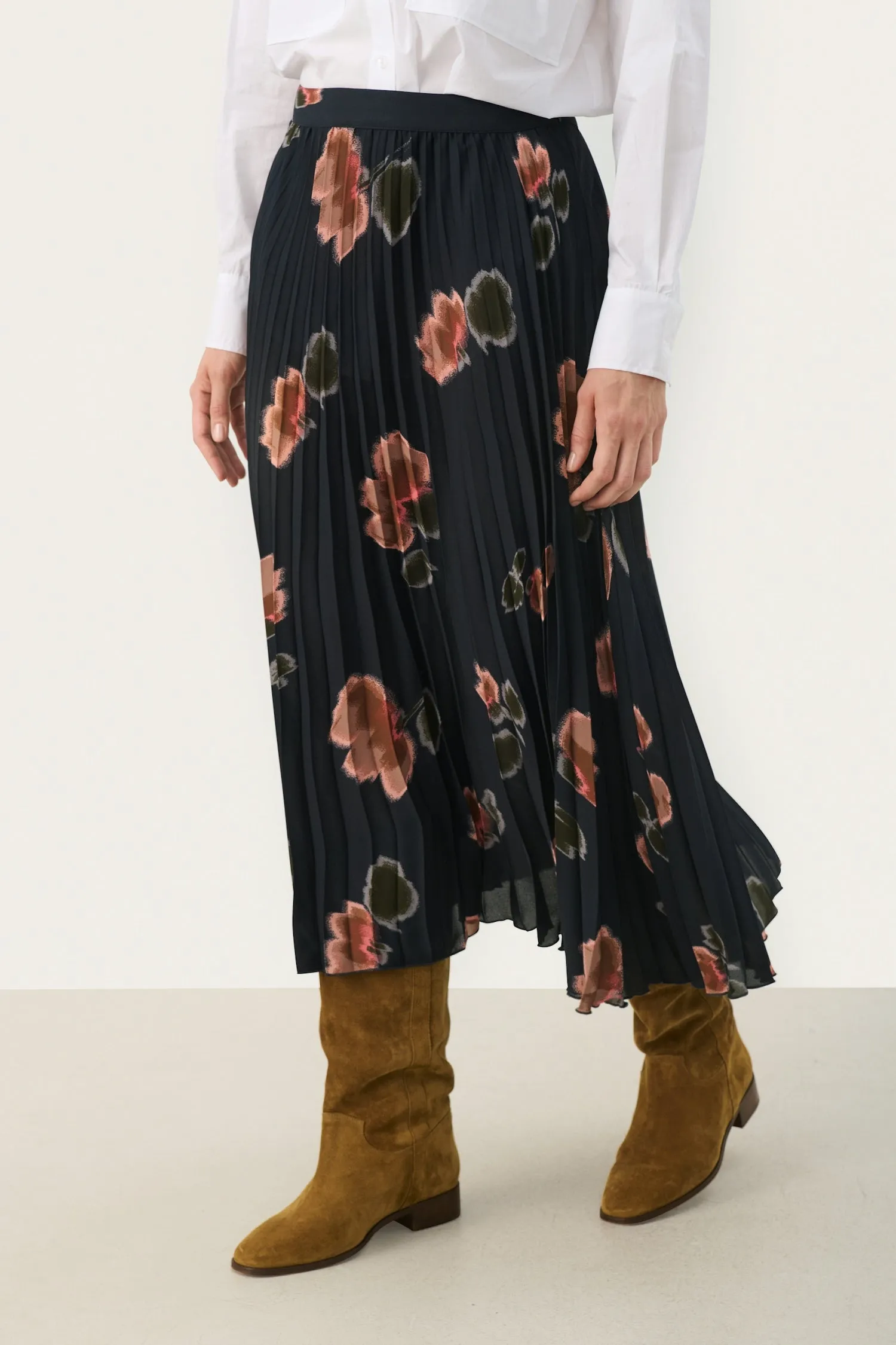 Part Two Priyanka Floral Print Pleated Midi Skirt
