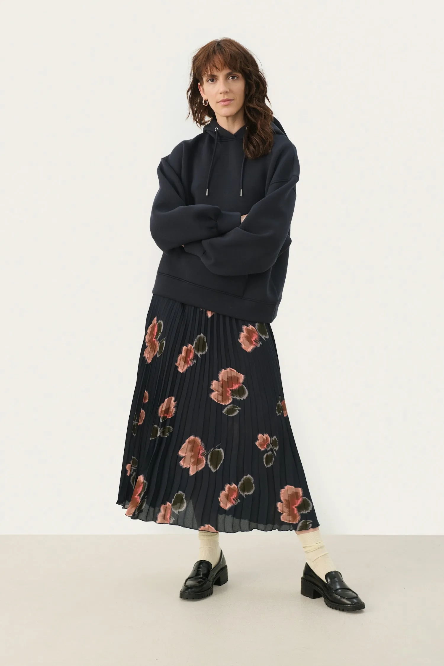 Part Two Priyanka Floral Print Pleated Midi Skirt