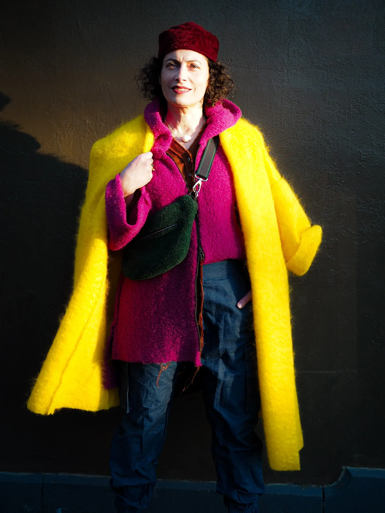 Sloppy Joe Zip hoodie (Alpaca) - Magenta